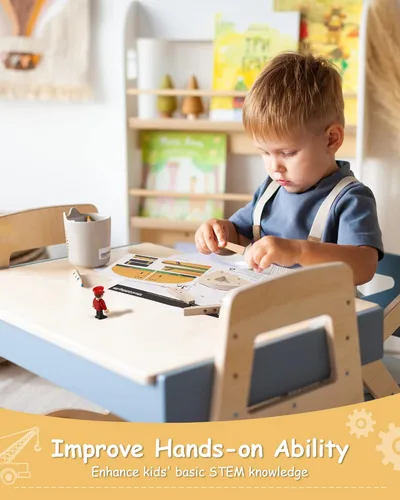 Vista 6 de SainSmart Jr. Kit de construcción de carpintería, juego de proyectos STEM 2 en 1 para niños, juguetes de montaje de manualidades de madera