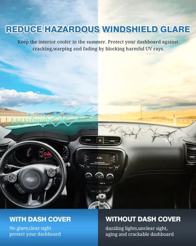 Vista 345 de FIILINES - Cubierta para tablero, accesorio para tablero de malla antideslizante, parasol sin reflejos y protector compatible con Toyota Tundra