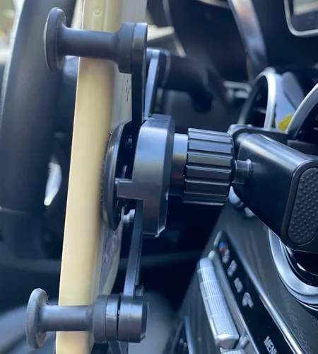 Vista 5 de X-Rnio Soporte de teléfono para automóvil para ventilación circular compatible con Mercedes Benz GLC, Clase C, Clase E, Clase B, Clase A