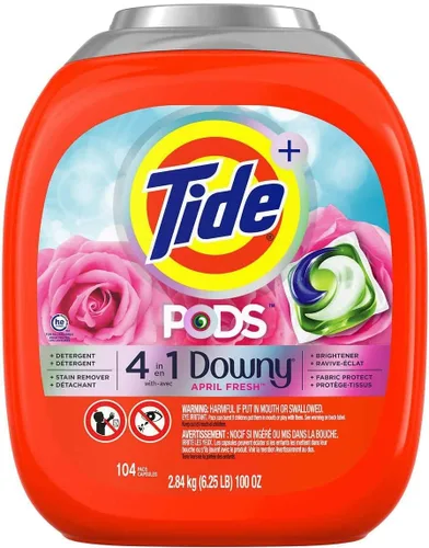 Vista 12 de Tide PODS con detergente líquido Downy, April Fresh, 12