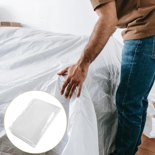 Vista 7 de Funda de sofá transparente gruesa de material de polietileno para sofá de dos plazas pequeños, lavable, a prueba de polvo, protector de muebles