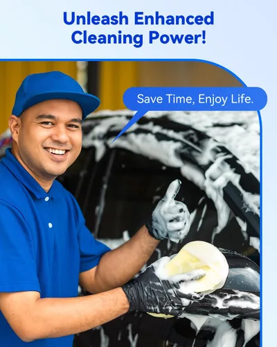 Vista 4 de Temede Esponja de lavado de autos, esponjas grandes de limpieza de automóviles, esponjas multiusos para limpieza, limpiador de espuma gruesa