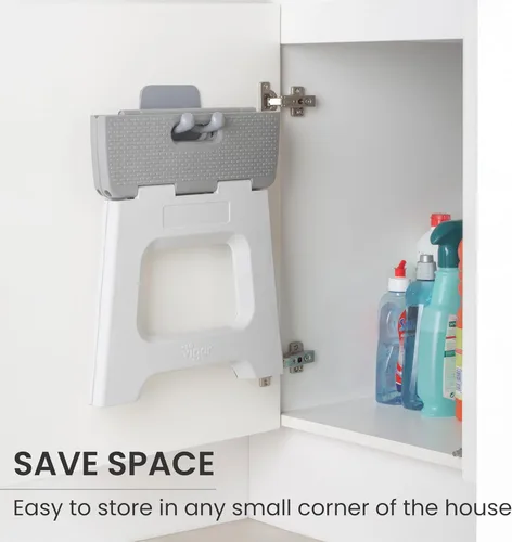 Vista 59 de Vigar Taburete compacto plegable, taburetes de 10-1/2 pulgadas para adultos de hasta 330 libras, taburete ligero, taburete plegable antideslizante