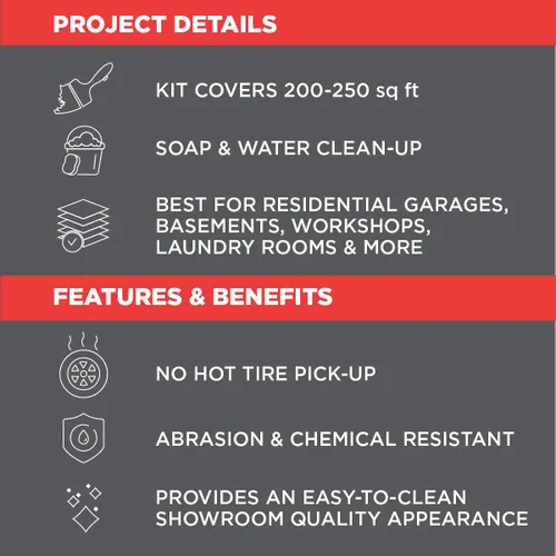 Vista 6 de Rust-Oleum 327081 EPOXYSHIELD - Kit de revestimiento de suelo de garaje, 1 coche, gris oscuro brillante