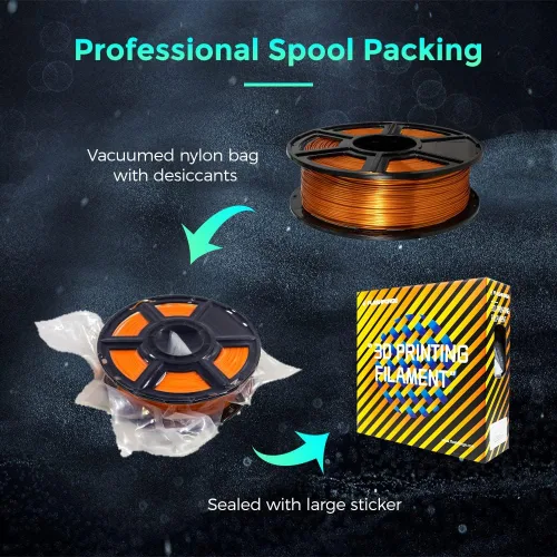 Vista 6 de FLASHFORGE Filamento de impresora 3D, filamento de seda de 0.069 pulgadas, carrete de 2.2 libras, precisión dimensional +/- 0.001 in para impresoras