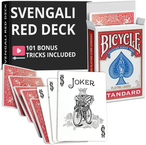 Vista 61 de Ted's Sterling Magic Juego de cartas Precision Red Rider Back Bicycle Svengali con instrucciones para más de 100 trucos (Sota de Corazones)