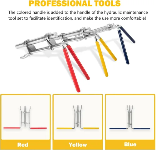Vista 5 de Paquete de 3 herramientas de instalación de sellos hidráulicos, kit de sellado de pistón de cilindro hidráulico, herramientas de instalación