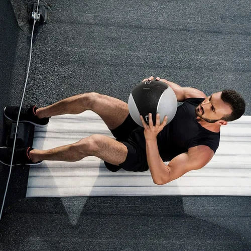 Vista 5 de WF Athletic Supply Bola de medicina y ejercicio goma duradera y distribución de peso consistente agarre texturizado cómodo para entrenamiento