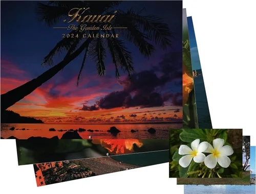 Vista 5 de Calendario hawaiano de 12 meses Long's Hawaii 2024 con postal adicional (estado 50)