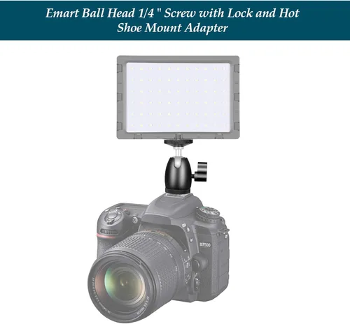 Vista 7 de Emart Mini soporte de trípode con cabeza de bola con tornillo de 14 de pulgada, adaptador de base de zapata caliente, cabezal de bola de aluminio