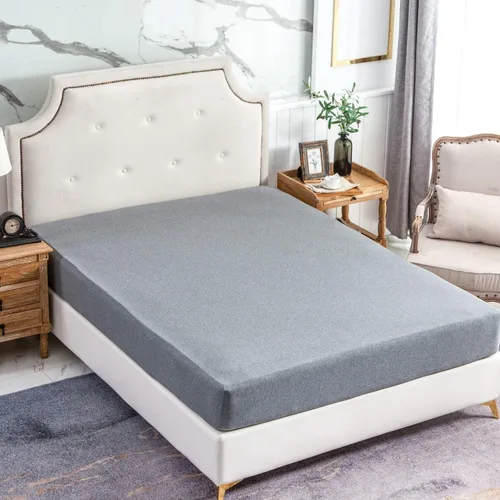 Vista 6 de PURE ERA Sábana bajera ajustable de algodón de punto de jersey (sin sábana encimera ni fundas de almohada), bolsillo extra profundo de hasta 15 a 20