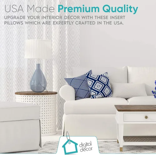 Vista 5 de Digital Decor - Inserto de almohada decorativa de 12x12, forma de almohada premium hipoalergénica de plumón sintético para sofá, sillón y cama