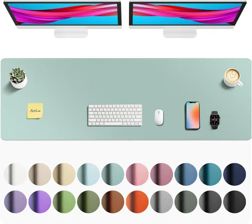 Vista 136 de Aothia - Protector de escritorio de cuero sintético grande, base antideslizante para mouse y superficie para escribir, impermeable, fácil de Agua