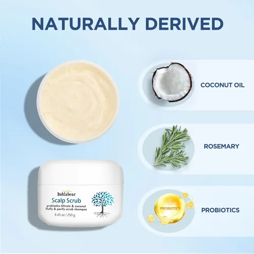 Vista 2 de Bablabear Exfoliante para el cuero cabelludo, tratamiento con picazón en el cuero cabelludo para la caspa, sin sulfato para el cabello para calmar
