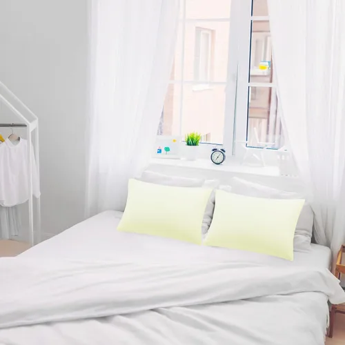 Vista 2 de uxcell Paquete de 2 fundas de almohada de microfibra suave serie 1800 con cremallera de viaje (14 x 20 pulgadas), color crema