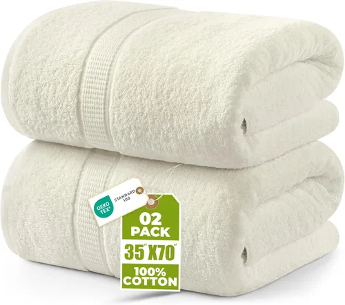 Vista 27 de Utopia Towels - Lujosa toalla de baño jumbo, 2 unidades - 600 g/m², 100% algodón hilado en anillo, toalla extragrande altamente absorbente