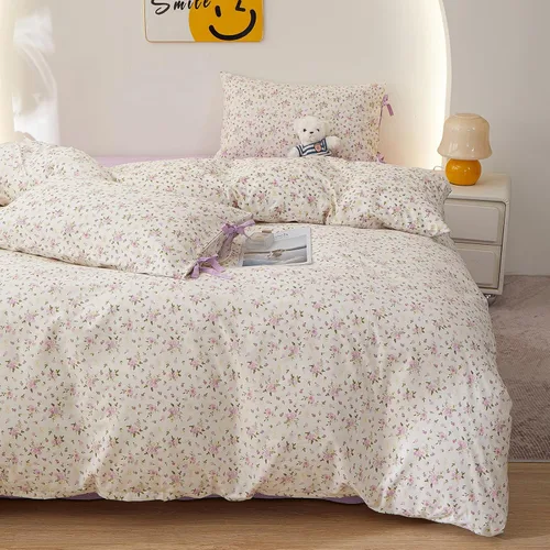 Vista 57 de HighBuy Funda de edredón floral de algodón, floral, coquette, fundas de edredón ligeras, suaves para niñas, juego de ropa de cama estilo jardín