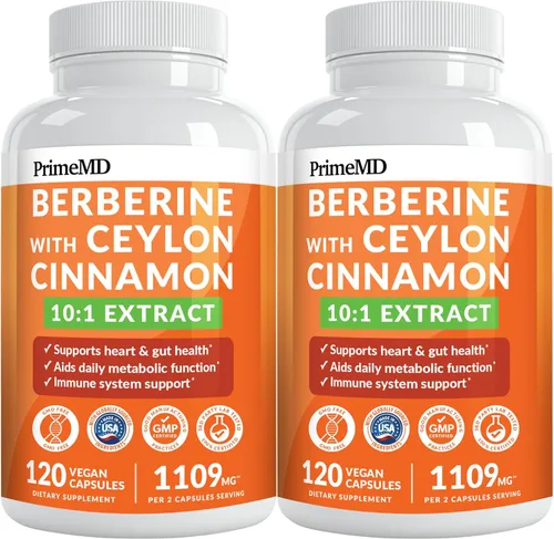 Vista 13 de Suplemento de berberina 21 en 1 con cápsulas de canela de Ceilán, dihidroberberina con cromo, melón amargo y extracto de té verde, berberina