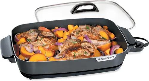 Vista 5 de Presto 06858 16-Inch Slimline Electric Skillet with Glass Cover - Nonstick, Adjustable Temperature, Black