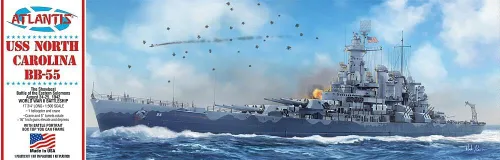 Atlantis USS North Carolina BB-55 The Showboat Big Battleship 1/500 Escala Kit de modelo de plástico por