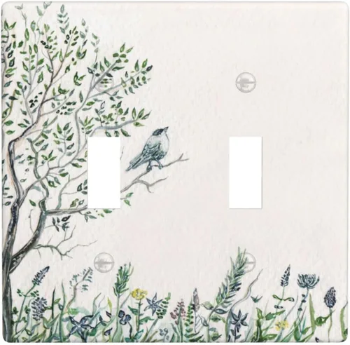 Vista 92 de Placa decorativa de pared eléctrica decorativa con bandera estadounidense, escopeta de doble palanca, placa de cubierta de interruptor de luz de 2