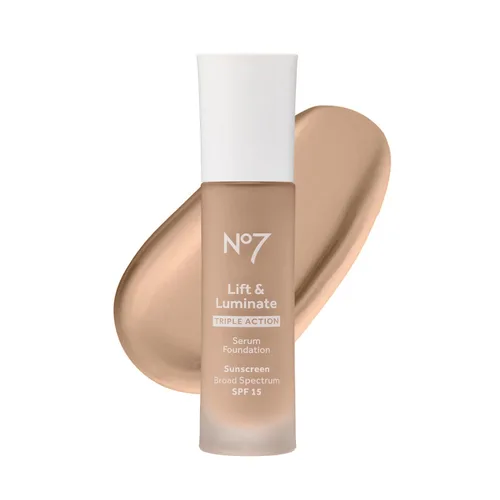 No7 Lift & Luminate Base de Suero de Triple Acción - Maquillaje Líquido con SPF 15 para una Base Húmeda y Luminosa - Fórmula Radiante para Piel