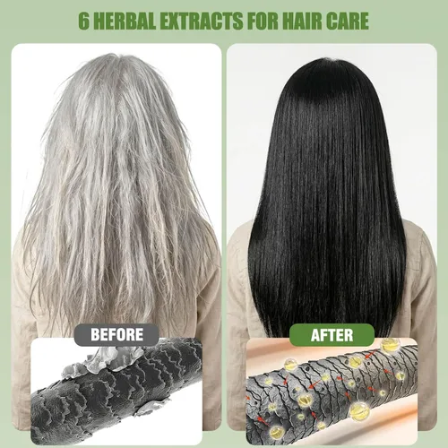 Vista 7 de Champú de tinte para el cabello castaño rubio para cobertura de canas, champú 3 en 1 para el color del cabello Rubio café