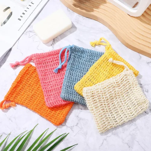 Vista 6 de Beavorty 10 bolsas ahorradoras de jabón, bolsas de jabón exfoliantes, bolsas de malla para jabón, soporte de jabón para secar espuma, ducha, baño
