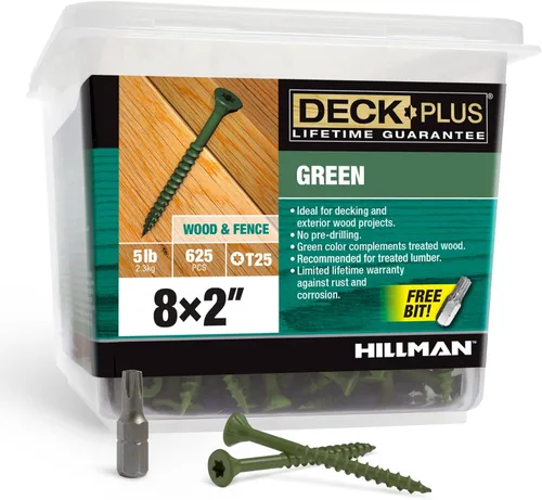 Vista 50 de Deck Plus Tornillos para valla y madera exterior con revestimiento epoxi de 2 pulgadas #8 x 2 Torx/Star Drive incluido, rosca gruesa, tornillo