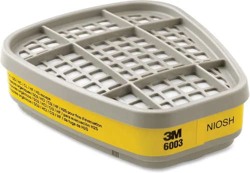 3M 6003 6003 Cartucho respirador para ciertos vapores orgánicos y gases ácidos, paquete de 2