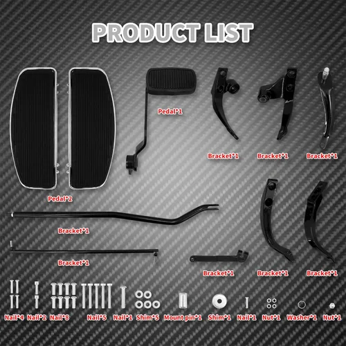 Vista 5 de Kit de Controles Delanteros Estriberas Clavijas Palancas Conjunto de Varillaje Compatible con Harley Dyna Street Bob FXDB Super Glide Custom FXDC