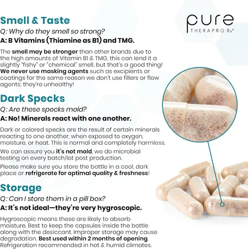 Vista 8 de Pure Therapro Rx Metil Multi Sin Hierro, Multivitamínico, 120 Cápsulas