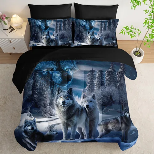 Vista 33 de AILONEN Juego de edredón para niños con temática de astronautas de dibujos animados tamaño individual, lindo juego de ropa de cama con cohetes