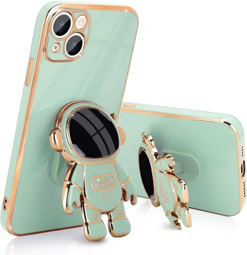 Vista 7 de Pepmune Funda compatible con iPhone 13, diseño de soporte de astronauta en 3D, protección de cámara, a prueba de golpes, suave cubierta trasera