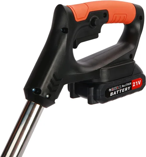 Vista 4 de Cortacésped eléctrico inalámbrico, recargable de 21 V, 2000 mAh, 3 en 1, mango en forma de D, verde/negro, eléctrico, para caminar detrás