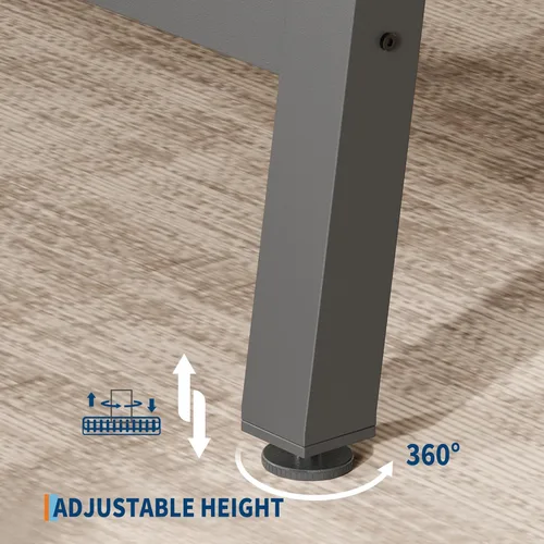 Vista 7 de GarveeHome Mesa de Comedor Industrial para 4-6 Personas, Mesa de Cocina de Madera de 63" de Largo con Marco de Metal Resistente y Acabado Negro