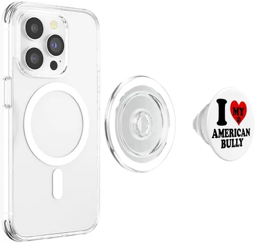 Vista 4 de I Love My Bully Bulldog American Kennel Breed Dog Dad Mom PopSockets MagSafe PopGrip for iPhone