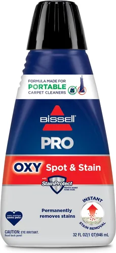 Bissell Professional Spot and Stain + Oxy Fórmula limpiadora de manchas, portátil, para máquina, 32 onzas líquidas, unidad