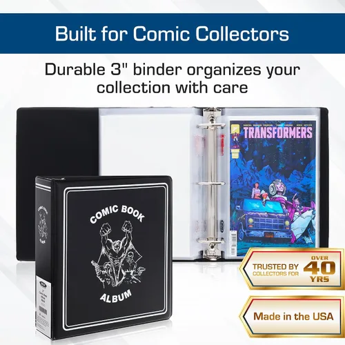 Vista 2 de BCW Carpeta de cómics de 3 pulgadas – 2 unidades Capacidad para hasta 20 cómics Se adapta a la Edad de Plata Almacenamiento de cómics