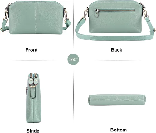 Vista 3 de SENDEFN Cartera de cuero para mujer, de gran capacidad, con bloqueo RFID, organizador de tarjetas de crédito con soporte para chequera