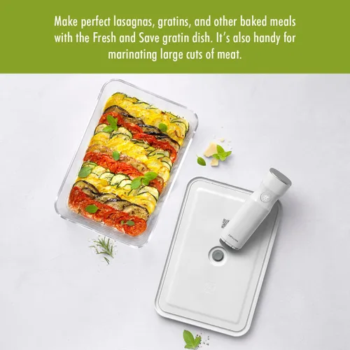 Vista 2 de ZWILLING Fresh & Save - Plato de vidrio para gratinar al vacío, recipiente hermético para almacenamiento de alimentos