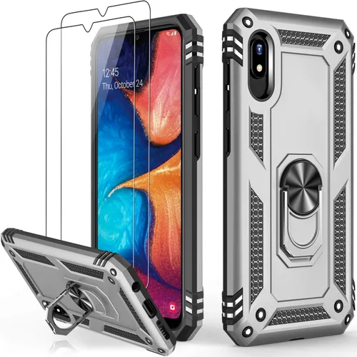 Vista 22 de IKAZZ Funda para Galaxy A10e con protector de pantalla, grado militar, a prueba de golpes, resistente, pasa prueba de caída de 16 pies con soporte