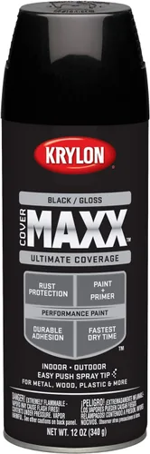 Krylon Pintura en aerosol GLS de 12 onzas, 12 onzas, negro brillante
