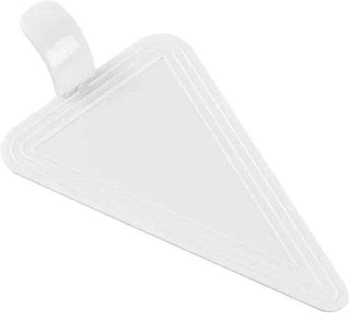 Vista 22 de Restaurantware Tablas para pasteles de 4.5 x 3 pulgadas, 100 bandejas triangulares de postre, ligeras con asa, tableros de repostería de plástico