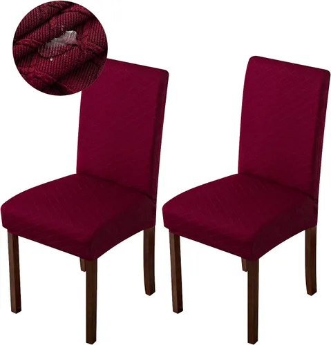 Vista 26 de Genina Fundas impermeables para sillas de comedor, fundas para sillas Parsons de cocina, fundas para sillas Parsons (beige, 2 piezas)