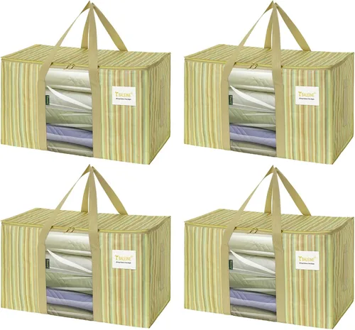 Vista 50 de BALEINE 2 unidades de bolsas de mudanza extragrandes con asas reforzadas, bolsas de almacenamiento resistentes para suministros de mudanza, camping
