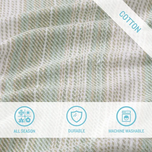 Vista 5 de Tommy Bahama - Manta King, ropa de cama de algodón suave, ropa de cama inspirada en la costa (rayas verdes de arena costera, King)