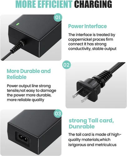 Vista 2 de 12V 5A Power Cord Compatible with Sceptre EC Series 35" 32" 30" 27" 24" 22" 20" 19" 15" E248W E225W E205W E275W C325W Screen LED Supply Adapter