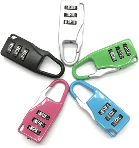 Vista 8 de Candado de combinación de 3 dígitos de aleación de zinc, candado pequeño de combinación segura para maletas, maletas, maletines, bolsas