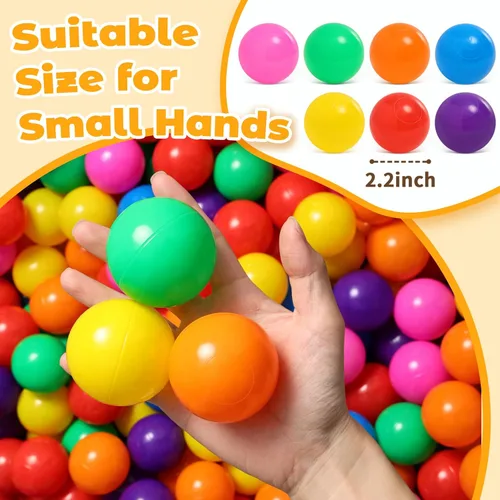 Vista 2 de Ball Pit Balls for Toddlers: 50 100 200 Colorful Non-Toxic Balls with BPA-Free, Phthalate-Free, Crush-Resistant Polyethylene Plastic, 2.2 Inches